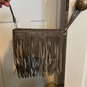 Banana Republic Gray Leather Clutch